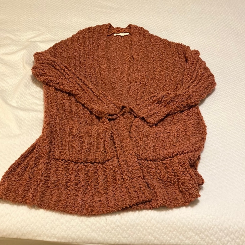 Burnt orange cardigan sweater